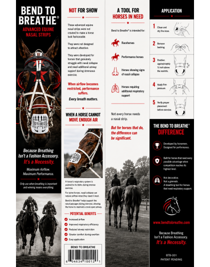 Bend To Breathe equine nasal strips